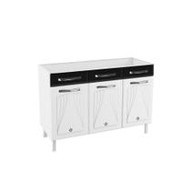 Balcão de Cozinha Aço Star New 3 Portas 2 Gavetas Branco/Preto - Telasul