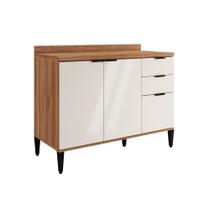 Balcão de Cozinha Alpha 2506 3 Portas e 2 Gavetas c/ Tampo 120cm Freijo - Carraro Balcão de Cozinha Alpha 2506 3 Portas e 2 Gavetas c/ Tampo 120cm Freijo - Carraro