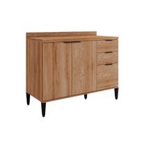 Balcão de Cozinha Alpha 2506 3 Portas e 2 Gavetas s/Tampo 120cm Freijo - Carraro Balcão de Cozinha Alpha 2506 3 Portas e 2 Gavetas s/Tampo 120cm Freijo - Carraro