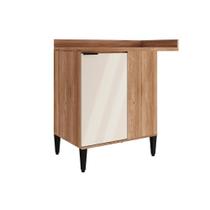 Balcão de Cozinha Alpha 2508 Canto Reto c/ 1 Porta c/ Tampo 94cm Freijo/Off White - Carraro Balcão de Cozinha Alpha 2508 Canto Reto c/ 1 Porta c/ Tampo 94cm Freijo/Off White - Carraro