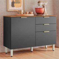 Balcão De Cozinha Ambiente Alba 120cm Amêndola Grafito Prime Tx Com Tampo - Demóbile Balcão De Cozinha Ambiente Alba 120cm Amêndola Grafito Prime Tx Com Tampo - Demóbile