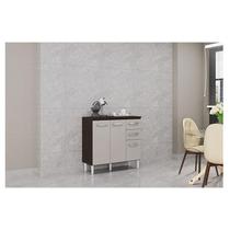 Balcão de Cozinha Ambiente Isadora Chocolate Off White - Poquema Balcão de Cozinha Ambiente Isadora Chocolate Off White - Poquema