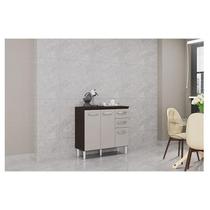 Balcão de Cozinha Ambiente Isadora Chocolate Off White - Poquema Balcão de Cozinha Ambiente Isadora Chocolate Off White - Poquema