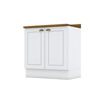 Balcão de Cozinha Americana 2 Portas c/Tampo 80cm Branco - Henn