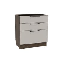 Balcão de Cozinha Amsterdam PH 3133 c/ 3 Gavetas e Divisor de Talheres s/ Tampo 80cm Avela/Off White - Herval Balcão de Cozinha Amsterdam PH 3133 c/ 3 Gavetas e Divisor de Talheres s/ Tampo 80cm Avela/Off White - Herval