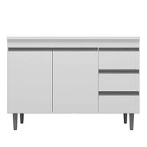 Balcão de Cozinha Andréia com Tampo 100 cm Branco AJL Balcão de Cozinha Andréia com Tampo 100 cm Branco AJL