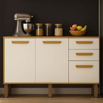 Balcão de Cozinha Athenas 110cm com 3 Portas 2 Gavetas Mobilihouse