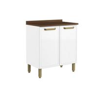 Balcão de Cozinha Bella 1 Porta c/ Tampo 80cm Branco - Bertolini Balcão de Cozinha Bella 1 Porta c/ Tampo 80cm Branco - Bertolini