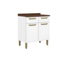 Balcão de Cozinha Bella c/ 2 Portas e 2 Gavetas c/ Tampo 80cm Branco - Bertolini Balcão de Cozinha Bella c/ 2 Portas e 2 Gavetas c/ Tampo 80cm Branco - Bertolini