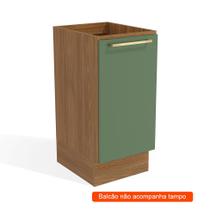 Balcão de Cozinha Botanic 1 PT Nogueira e Verde Oliva Balcão de Cozinha Botanic 1 PT Nogueira e Verde Oliva