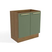 Balcão de Cozinha Botanic M623 c/ 2 Portas Nogueira/Verde Oliva - Kappesberg Balcão de Cozinha Botanic M623 c/ 2 Portas Nogueira/Verde Oliva - Kappesberg