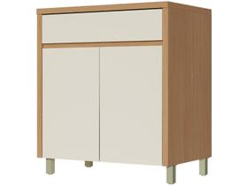 Balcão de Cozinha c/ Tampo Condessa c/ 2 Portas e 1 Gaveta 80cm Carvalho/Cinza - Nesher