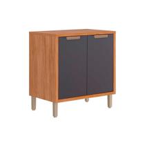 Balcão de Cozinha c/ Tampo Estela c/ 2 Portas 80cm Cinamomo/Titanium - MGM