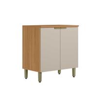 Balcão de Cozinha c/ Tampo Selene c/ 2 Portas 80cm Jequitiba/Off White Fosco - Linea Brasil