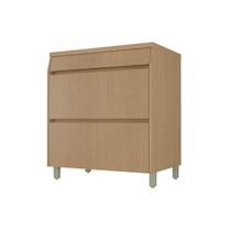 Balcão de Cozinha c/ Tampo Simone Mendes c/ 1 Porta e 1 Gaveta 80cm Carvalho/Greice - Nesher