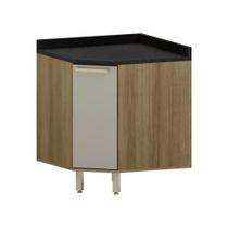 Balcão De Cozinha Canto Diagonal 74 cm 1 Porta Com Tampo Isis Luciane Móveis