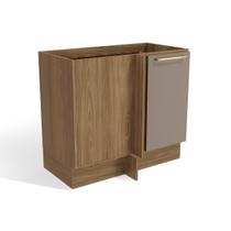 Balcão de Cozinha Canto Reto Botanic M625 c/ 1 Porta Nogueira/Fendi - Kappesberg Balcão de Cozinha Canto Reto Botanic M625 c/ 1 Porta Nogueira/Fendi - Kappesberg