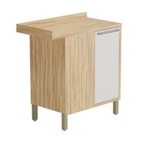 Balcão de Cozinha Canto Reto com 1 Porta e Tampo 100% MDF Vicenza Espresso Móveis Amêndoa/Off White