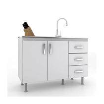 Balcão de Cozinha Carolina sem Pia e Tampo 2 Portas 3 Gavetas