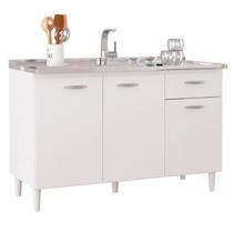 Balcão de Cozinha com Pia Inox 120cm Classic Z46 Branco - Mpozenato