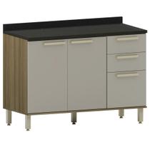 Balcão de Cozinha Com Tampo 120cm Nádia Mocca/Avelã L01 - Mpozenato