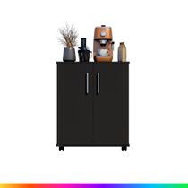 Balcão de Cozinha com Tampo 2 Portas e Rodinhas Multiuso