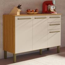 Balcão de Cozinha Com Tampo 3 Portas 2 Gavetas Carmenere 100% MDF
