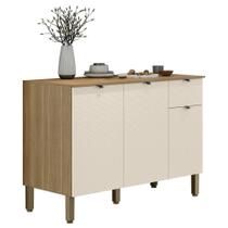 Balcão de Cozinha Com Tampo 3 Portas Laura Plus Soft/Freijó Z06 - Mpozenato