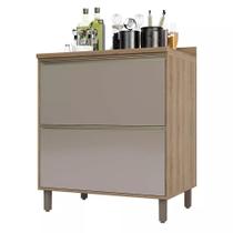 Balcão de Cozinha com Tampo 80 cm 2 Gavetões Mel Luciane Móveis