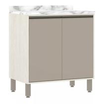 Balcão de Cozinha com Tampo 80 cm 2 Portas de Abrir 1 Prateleira Linea Luciane Móveis