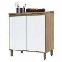 Balcão de Cozinha com Tampo 80 cm 2 Portas de abrir 1 Prateleira Mel Luciane Móveis Balcão de Cozinha com Tampo 80 cm 2 Portas de abrir 1 Prateleira Mel Luciane Móveis