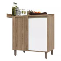 Balcão de Cozinha com Tampo Canto Reto 95 cm 1 Porta de abrir 1 Prateleira Mel Luciane Móveis