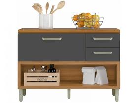 Balcão de Cozinha com Tampo Cozinhas Nesher - 100% MDF 1 Porta 2 Gavetas Realeza