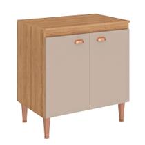 Balcão de Cozinha com Tampo Marti 2 Portas Mel e Fendi