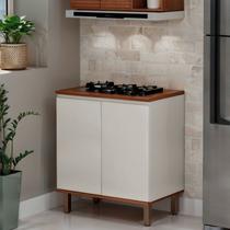 Balcão de Cozinha com Tampo para Cooktop 100% Mdf com 2 Portas Detalhes em 45 Graus