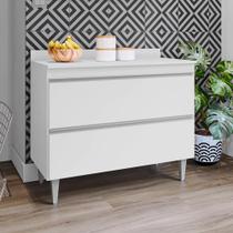Balcão de Cozinha com Tampo Wollo MDP/BP Branco G96 - Gran Belo Balcão de Cozinha com Tampo Wollo MDP/BP Branco G96 - Gran Belo