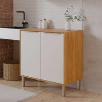 Balcão de Cozinha Compacto 2 Portas MDF Gabinete com Pés Reguláveis em ABS e Prateleira Balcão de Cozinha Compacto 2 Portas MDF Gabinete com Pés Reguláveis em ABS e Prateleira