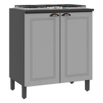 Balcão de Cozinha Cooktop Firenze 80cm 2 Portas com Tampo MDF - Indékes