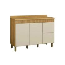 Balcão de Cozinha Dakota 1200 com Portas e Gavetas OFF WHITE