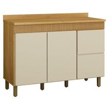 Balcão de Cozinha Dakota 120cm Cinamomo Off White Valdemóveis Balcão de Cozinha Dakota 120cm Cinamomo Off White Valdemóveis