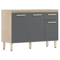Balcão De Cozinha Dama Com Tampo 120 Cm Avena Grafito - Demobile