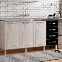 Balcão De Cozinha De Aço Quádruplo S/Tampo P/ Pia 160cm