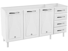 Balcão de Cozinha de Aço Telasul Star New Branco S/Tampo P/ Pia