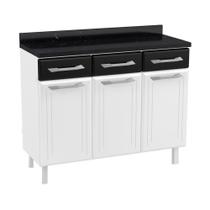 Balcão De Cozinha De Aço Triplo Com Tampo Rose Branco