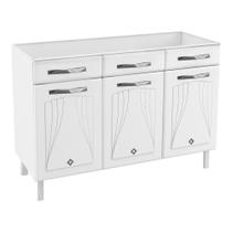 Balcão De Cozinha De Aço Triplo S/ Tampo Para Pia 120cm