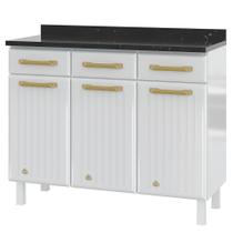 Balcão de Cozinha de Aço Triplo Telasul Diamante C/ Tampo Branco Balcão de Cozinha de Aço Triplo Telasul Diamante C/ Tampo Branco