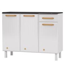 Balcão de Cozinha de Aço Triplo Telasul Diamante Smart C/ Tampo Bco