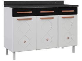Balcão de Cozinha de Aço Triplo Telasul Mirage New C/ Tampo Branco/Preto