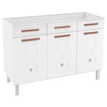 Balcão de Cozinha de Aço Triplo Telasul Mirage New S/ Tampo P/ Pia Branco