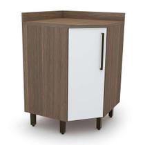 Balcão de Cozinha de Canto com Tampo Evolution 1 PT Tannat e Branco